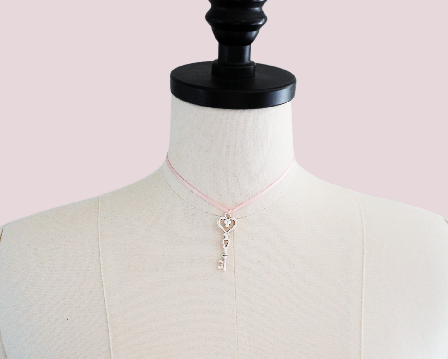 Rapunzel Collection - Heart Shaped Key Choker - Silver