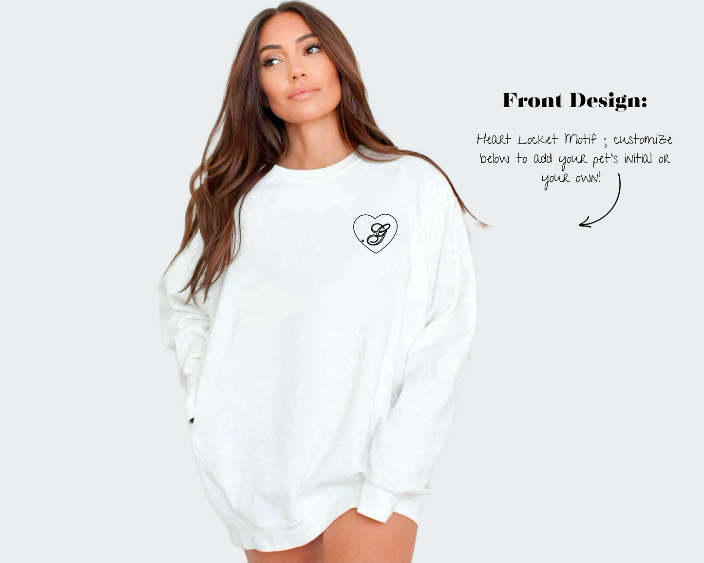 Gothic Inspired Botanical MeowMeow - Crew Sweatshirt (Polar Ice White)