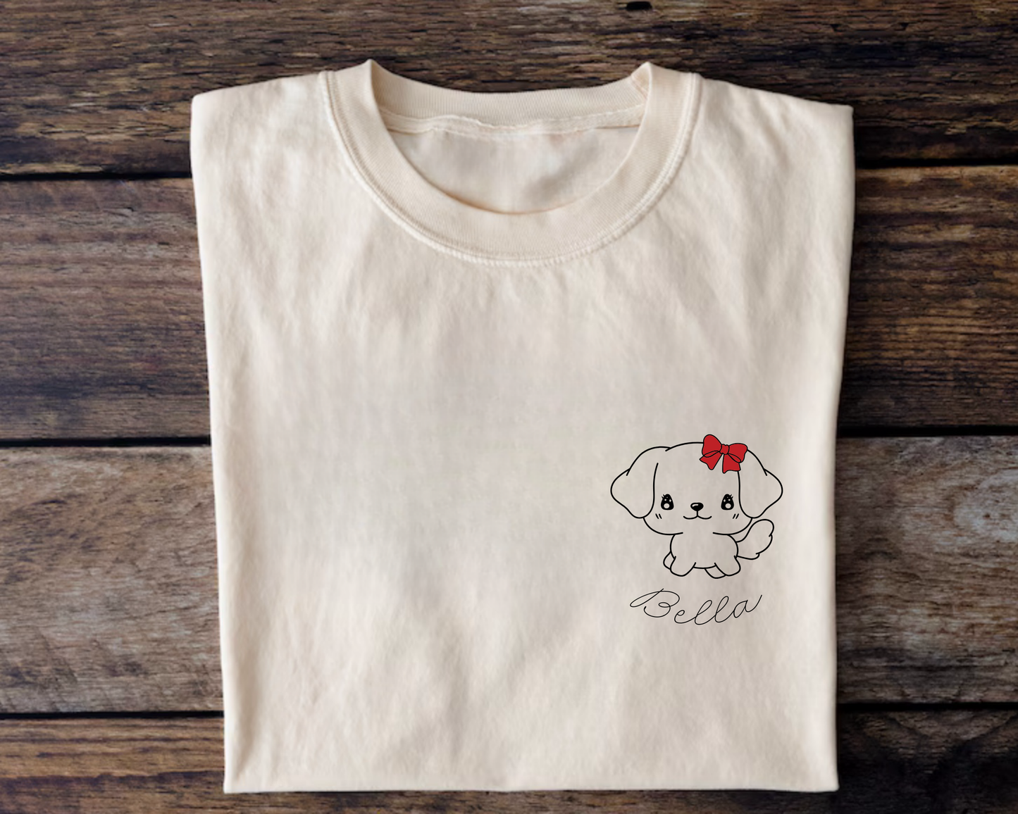 ❀ Cherry Sweet - Kawaii Pet (W/ Ribbon ୨୧) Oversized Fit PJ Tee - Personalization