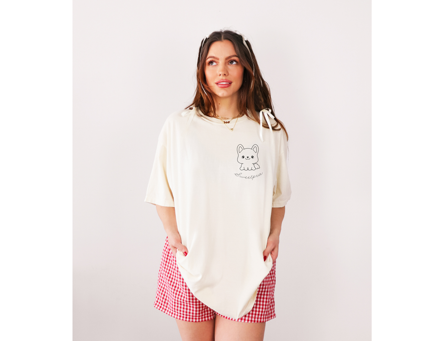 ā Cherry Sweet - Summer in Seoul - Kawaii Pet Oversized Fit PJ Tee - Personalization