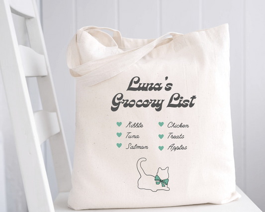 ❀ Pet Kitty/Cat -Shopping Grocery/Treats Reusable Tote - Customizable