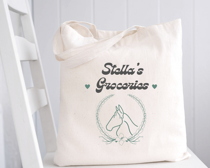 ❀ Customizable Shopping Tote Grocery/Treats for Pets (Horse)