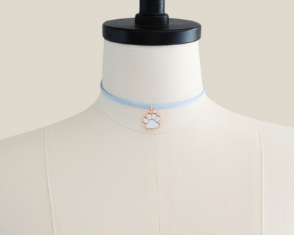 Sunday Morning - Sky Blue Dainty Paw Choker