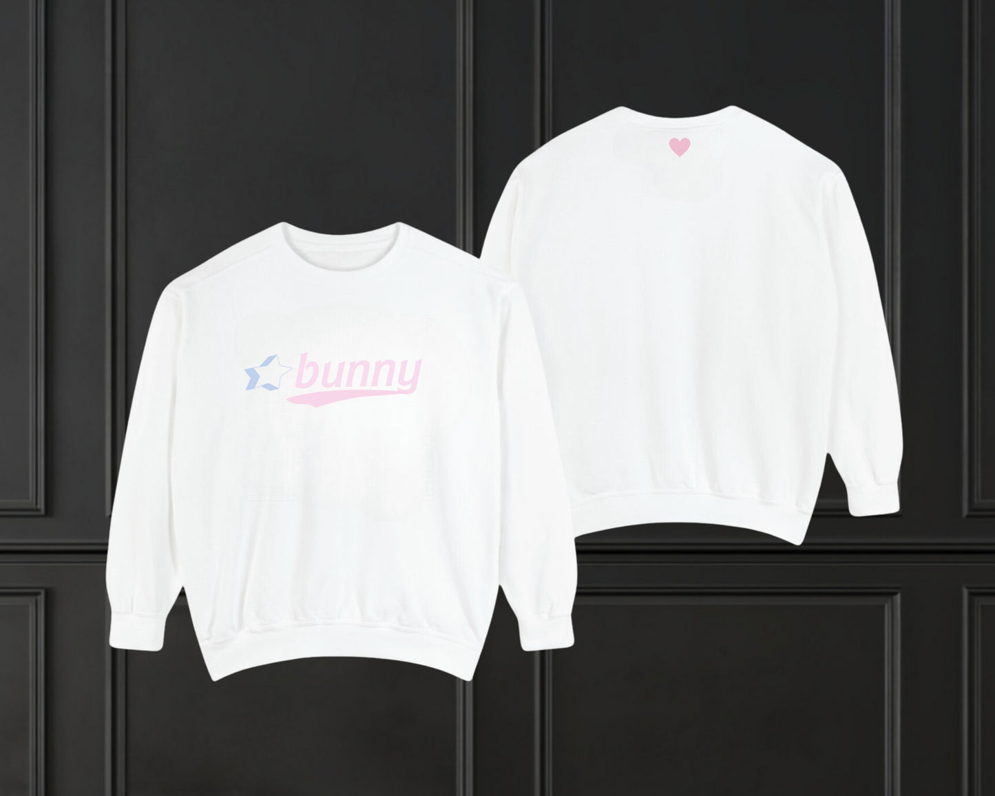 Bubblegum - 'Bunny' Sweatshirt in Icy White w/ Sporty 2000's Font