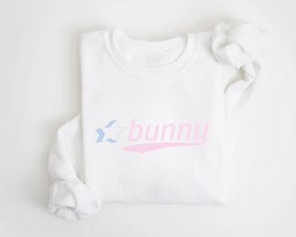 Bubblegum - 'Bunny' Sweatshirt in Icy White w/ Sporty 2000's Font