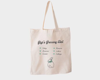 ❀ Pet Bunny/Rabbit - Shopping Tote Grocery/ Treats List - Customizable