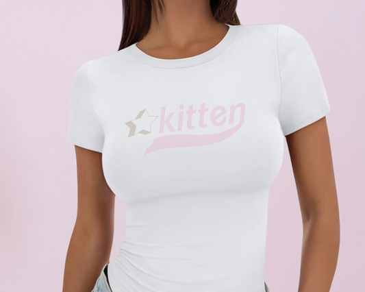 Bubblegum Collection - 'Kitten' Tee - Cloud Pink