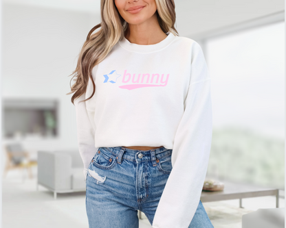 Bubblegum - 'Bunny' Sweatshirt in Icy White w/ Sporty 2000's Font