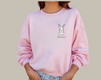 Cotton Candy Pink - Kawaii Pet Rabbit Personalized Sweatshirt