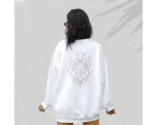 ❀ AVAILABLE FRI. DEC. 6th - The Cat's Meow! - Gothic Art Deco Insp. Floral - Crew Sweatshirt